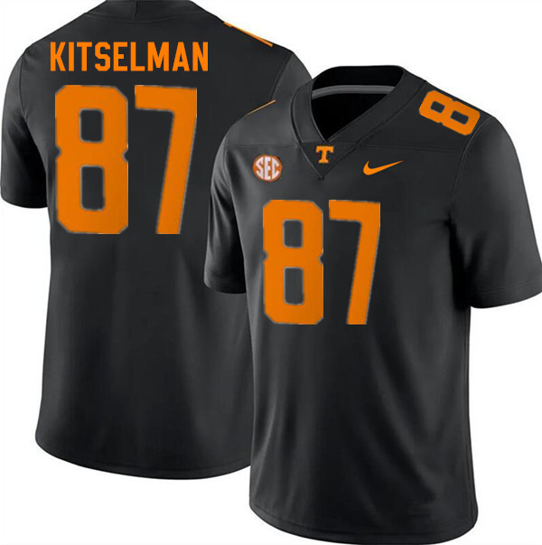 Men #87 Miles Kitselman Tennessee Volunteers College Football Jerseys Stitched-Black